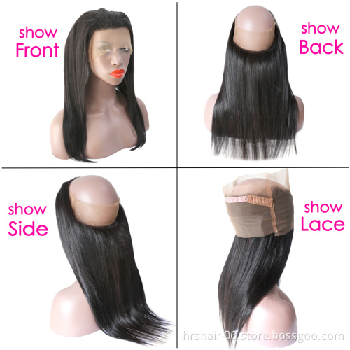 Wholesale 360 lace frontal closure Virgin Brazilian Human Hair 22 x 4  human hair crochet frontal closure